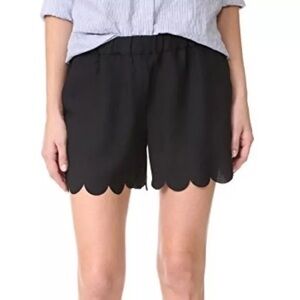 Madewell pull on scalloped black shorts